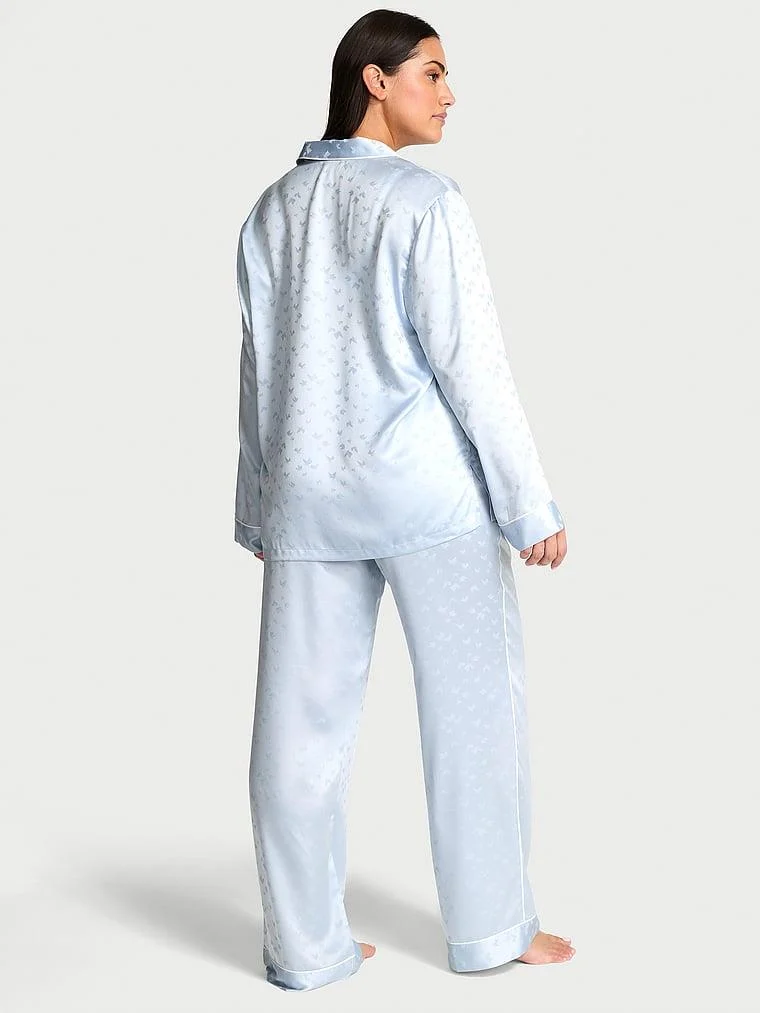 Saten Uzun Pijama Takimi arka görünüm