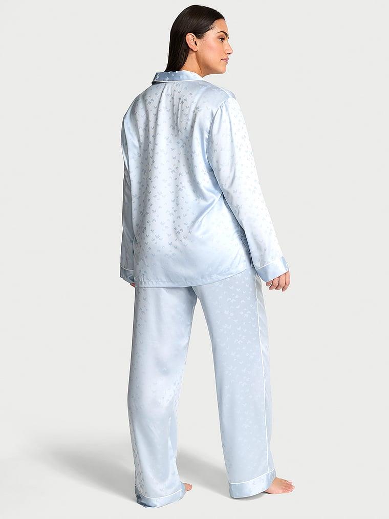 Saten Uzun Pijama Takimi arka görünümü