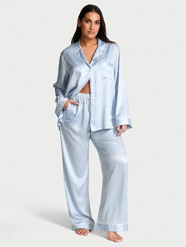 Saten Uzun Pijama Takimi ön görünüm