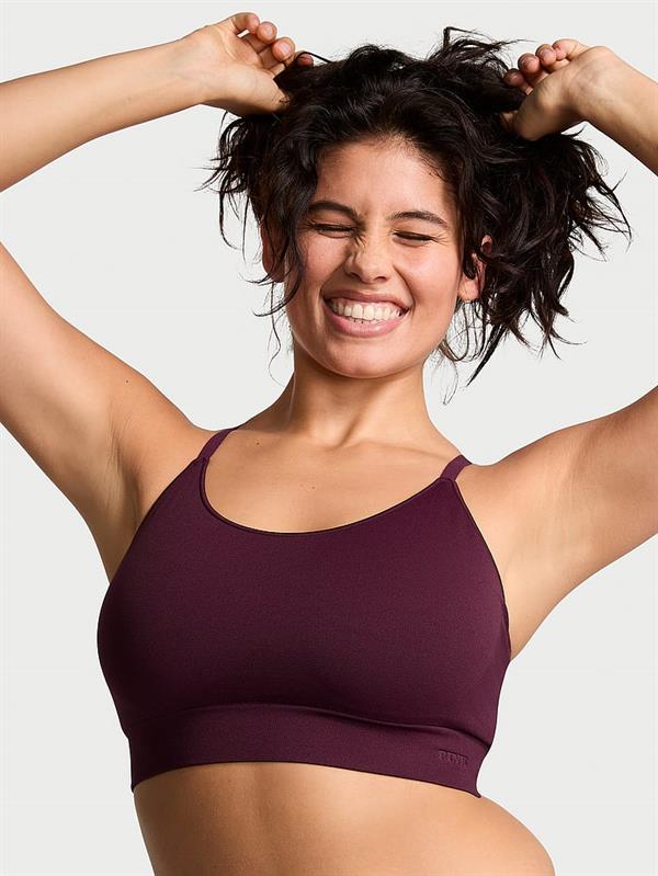 Pink Seamless Scoop Sporcu Sütyeni ön görünüm