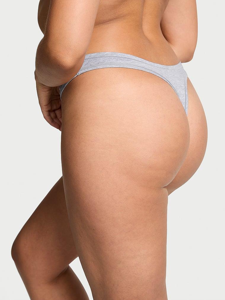 Pink Pamuklu Derin Bacak Kesim Tanga arka görünümü