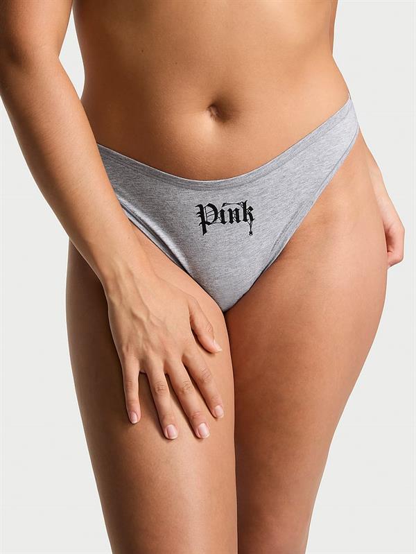 Pink Pamuklu Derin Bacak Kesim Tanga