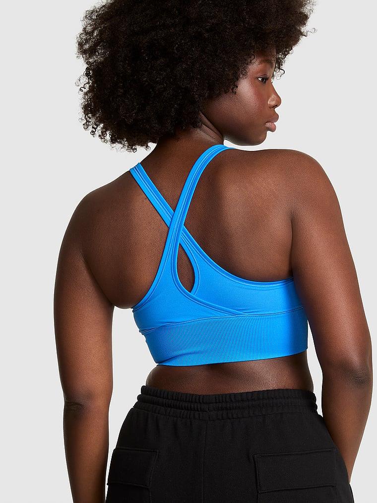Pink Seamless Air Orta Destekli Sporcu Sütyeni arka görünümü