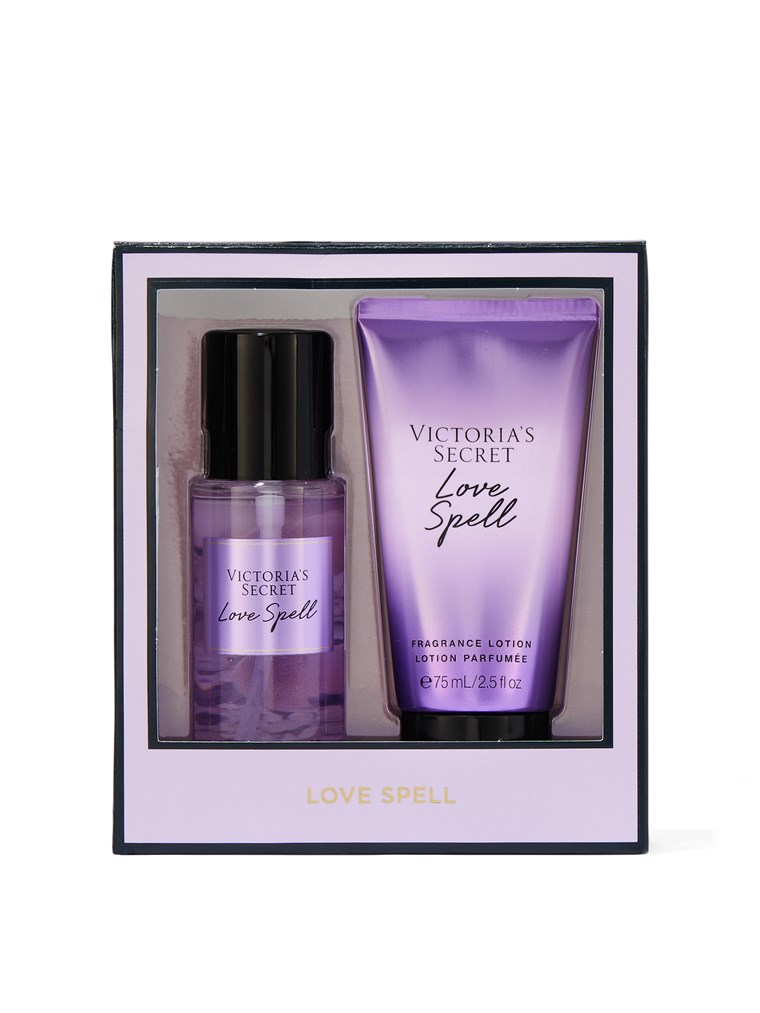 Love Spell Mini Vücut Spreyi Losyonu Seti arka görünümü