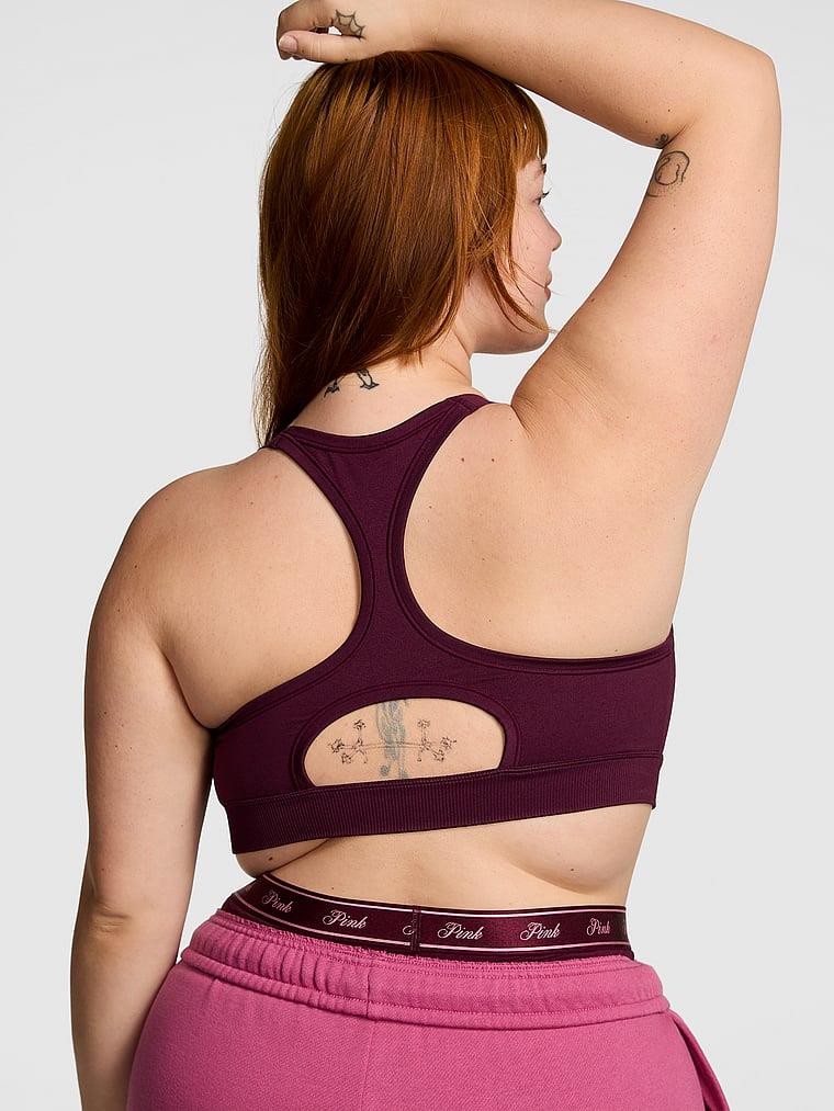 Pink Seamless Air Yogun Destekli Sporcu Sütyeni arka görünümü
