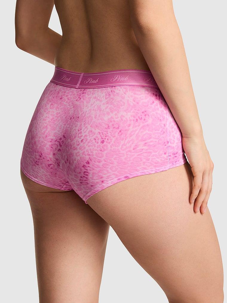Pink Logolu Pamuklu Boyshort Kulot arka görünüm