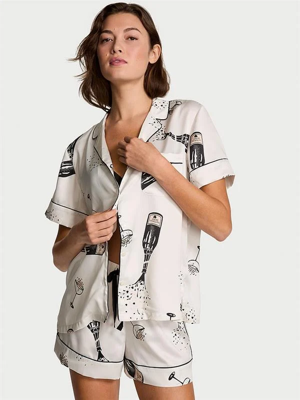 Saten Kısa Pijama Takimi