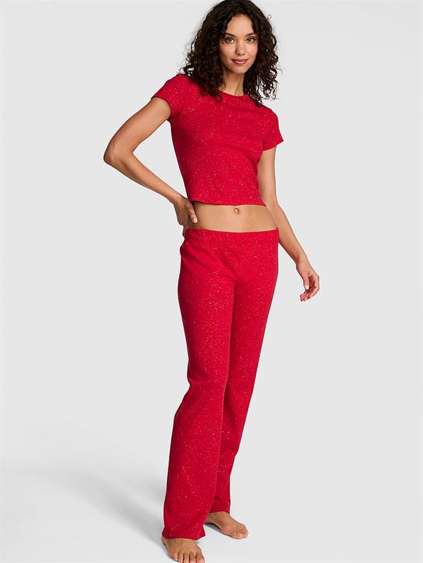 Pink Pointelle Tisortlu Pijama Takimi