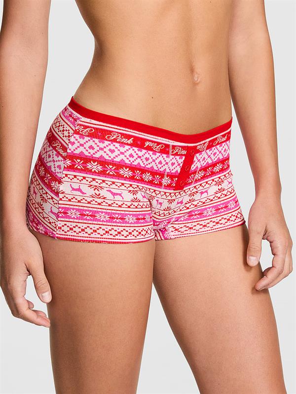 Pink Pamuklu Boyshort Kulot