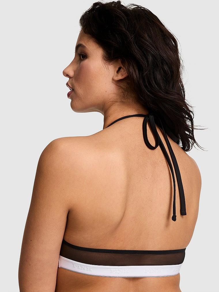 Pink Logolu Tul Halter Ucgen Bralet arka görünümü