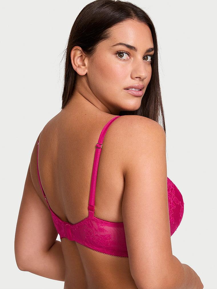 Gul Dantelli Push Up Sütyen arka görünümü