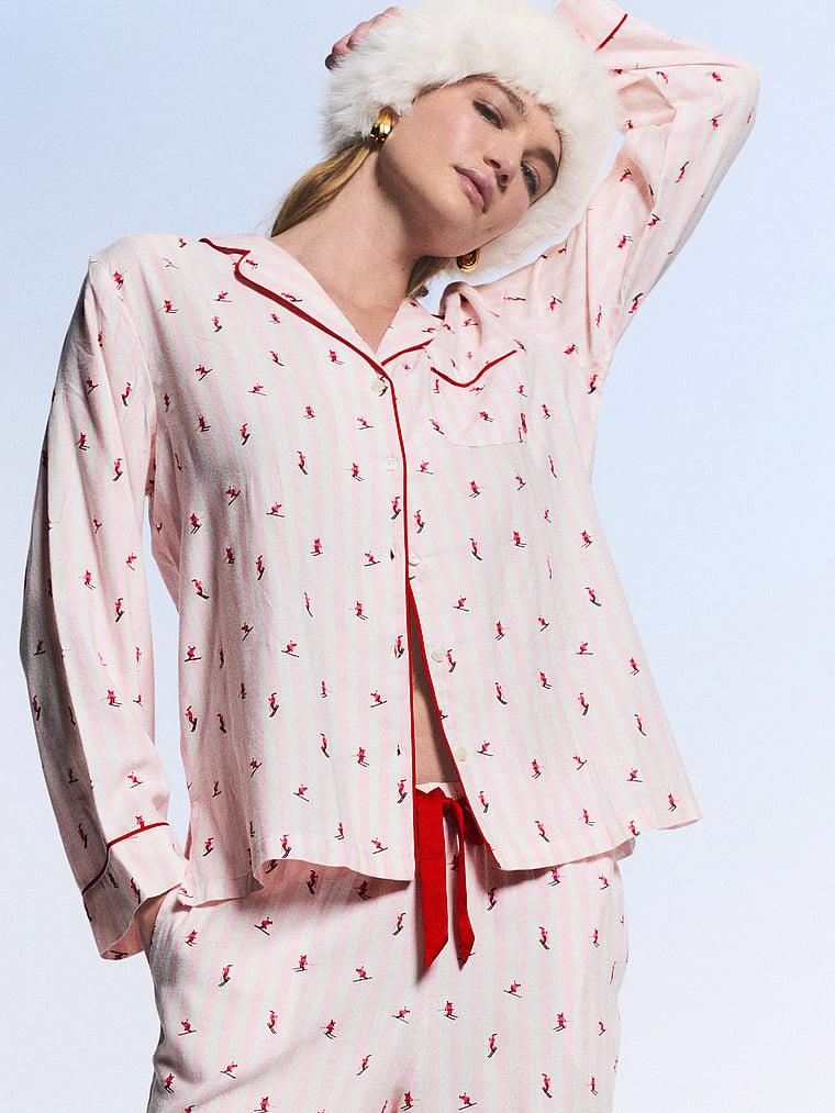 Flanel Uzun Pijama Takimi arka görünümü