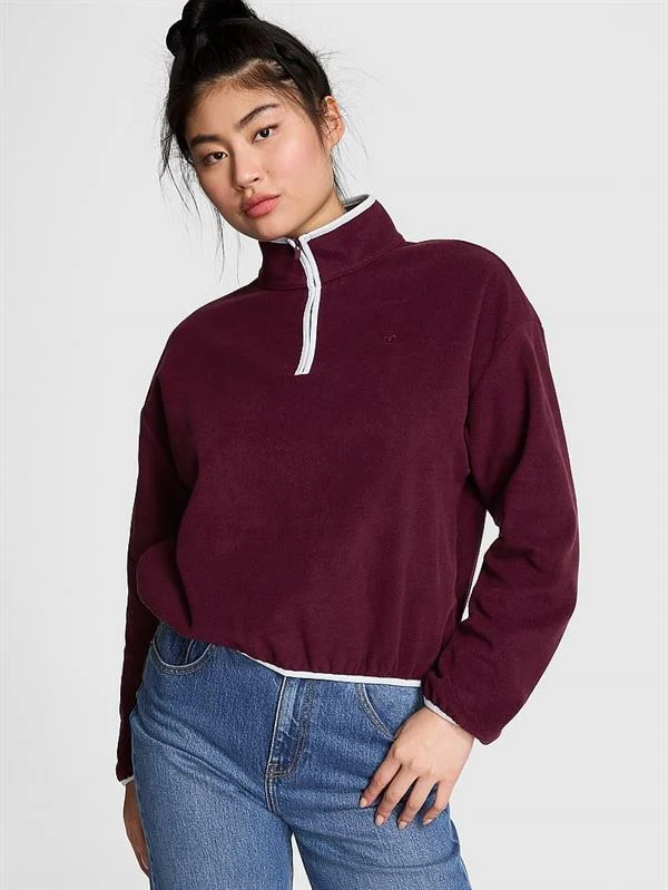 Pink Ivy Polar Yarim Fermuarli Sweatshirt