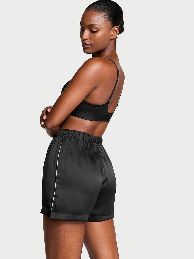 Işıltılı Logo Detayli Saten Boxer arka görünümü