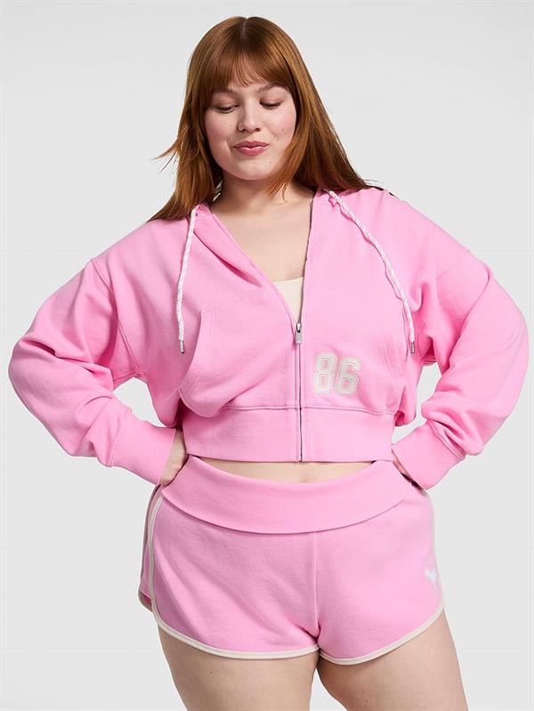 Pink Ivy Terry Dar Kesim Fermuarli Sweatshirt