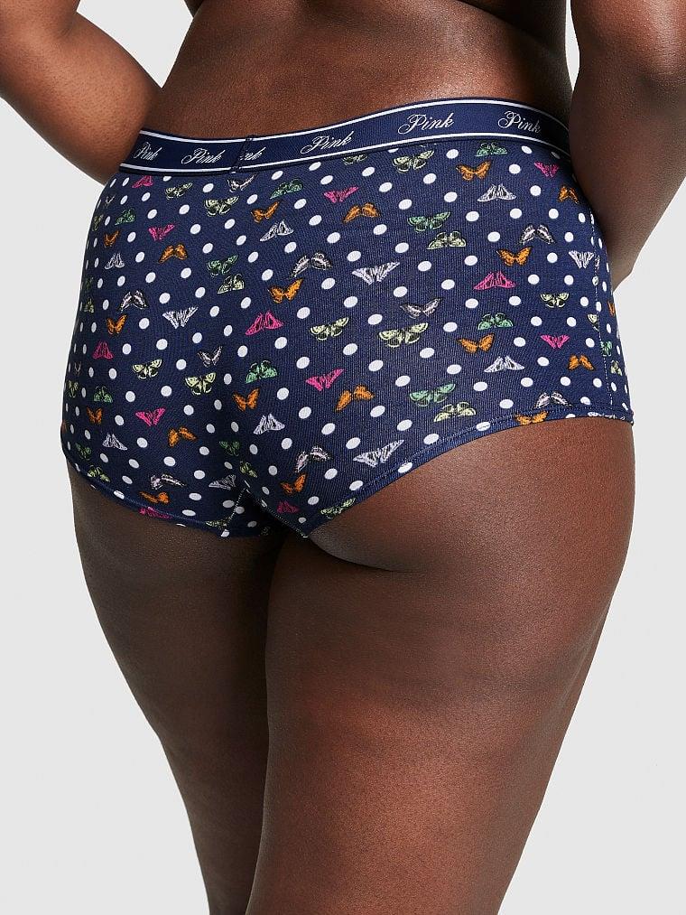 Pink Logolu Pamuklu Boyshort Kulot arka görünümü