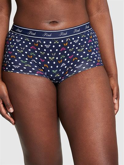Pink Logolu Pamuklu Boyshort Kulot