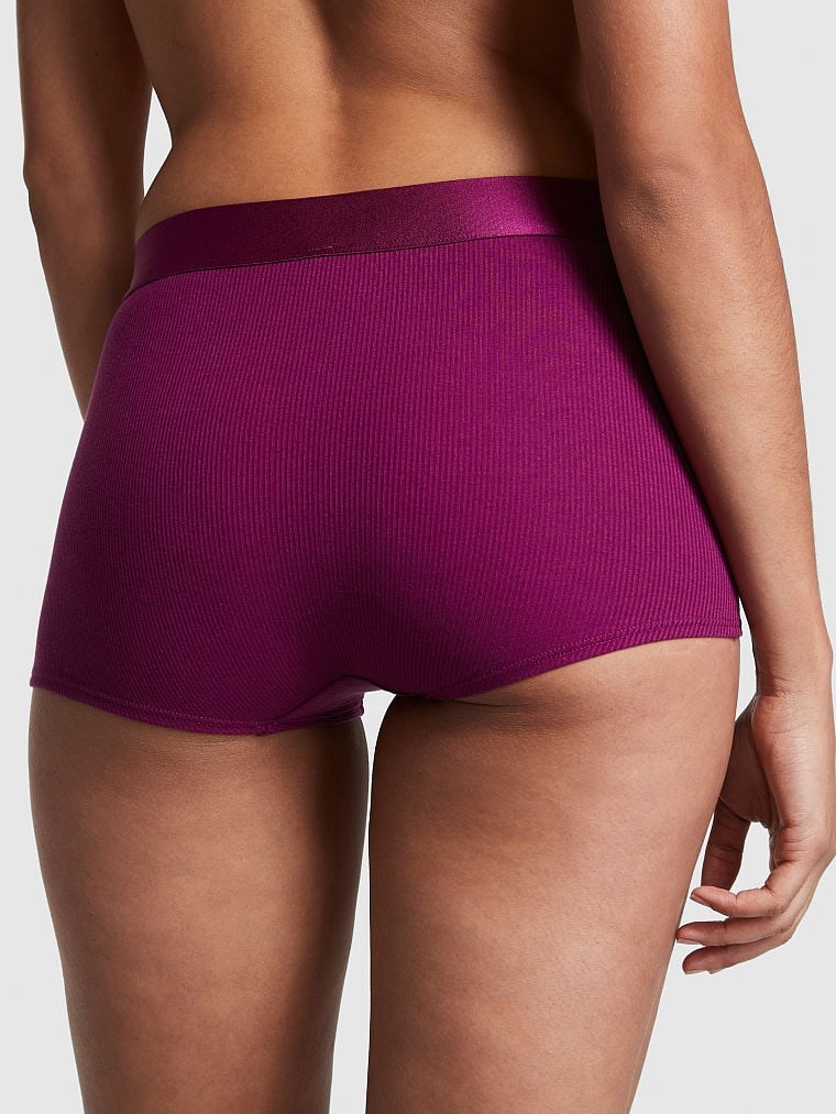 Pink Yüksek Bel Boyshort Kulot arka görünümü