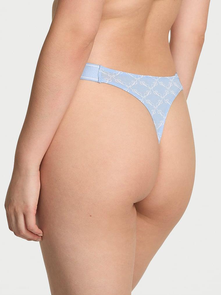 Pink Logolu Pamuklu Derin Bacak Kesim Tanga arka görünümü
