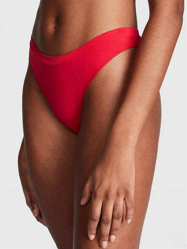 Pink Seamless Derin Bacak Kesim Tanga