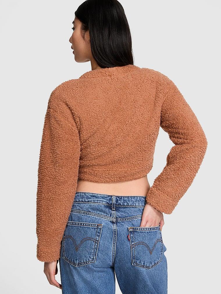 Pink Co Zzzy Pelus Crop Hirka arka görünümü