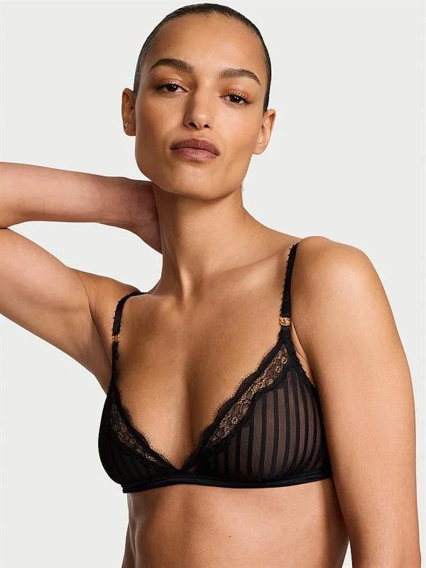 Tease Transparan Cizgili Ucgen Bralet ön görünüm