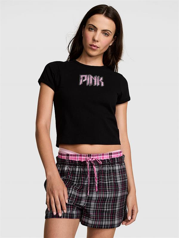 Pink Retro Pamuklu Tisort