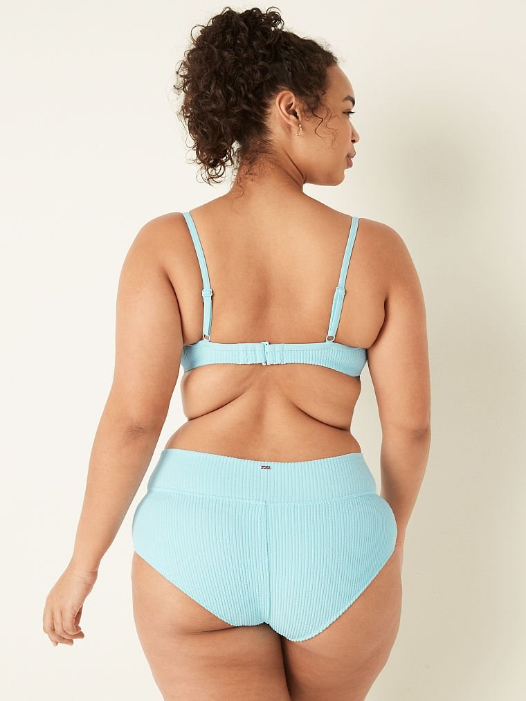 Pink Krinkil Kumas Yüksek Bel Shortie Bikini Alti arka görünümü