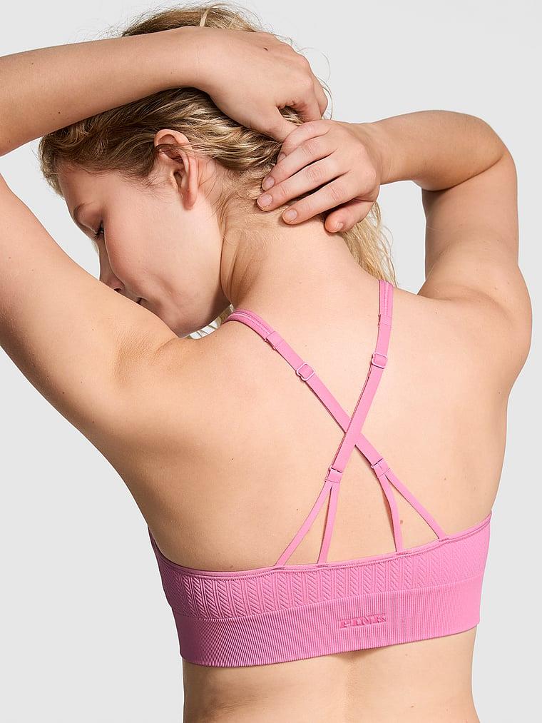 Pink Yumuşak Seamless Dekolteli Bralet arka görünümü