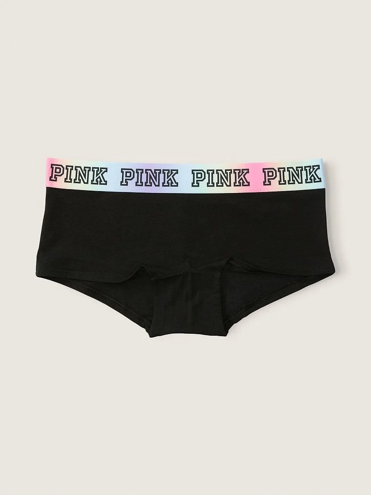 Victorias S Secret Pink Logo Baskili Boyshort Kulot arka görünüm