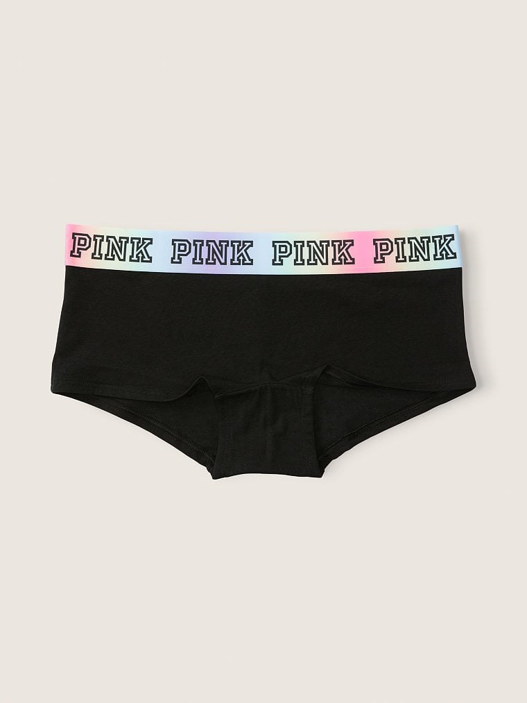 Victorias S Secret Pink Logo Baskili Boyshort Kulot arka görünümü