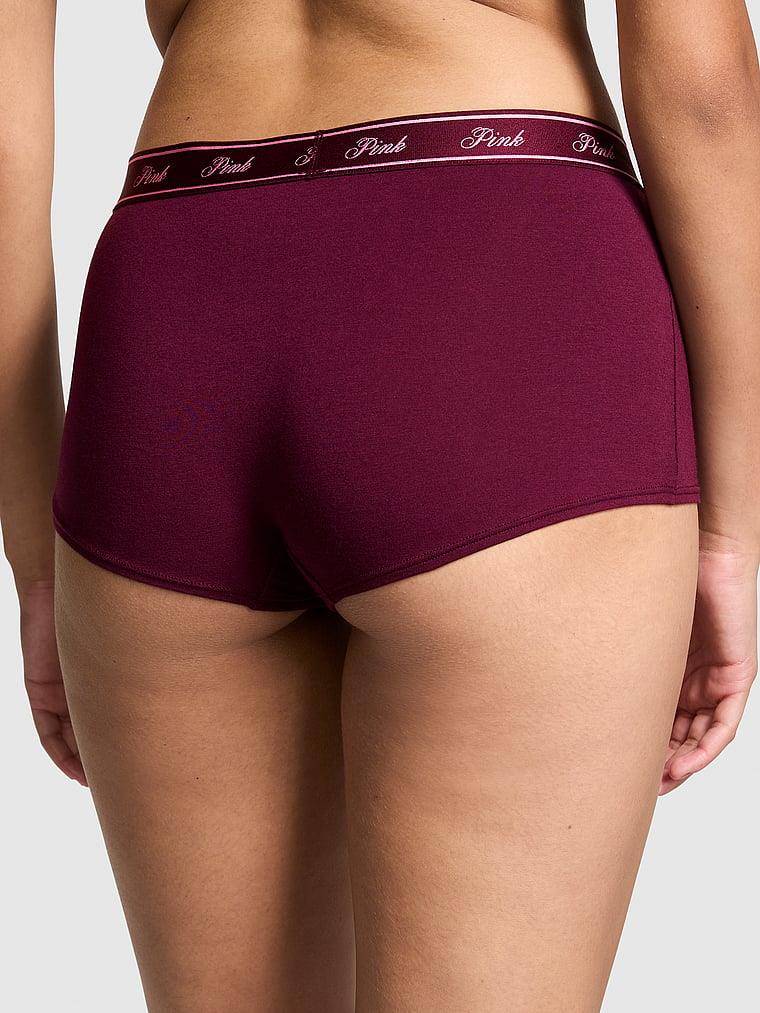 Pink Logolu Pamuklu Boyshort Kulot arka görünümü