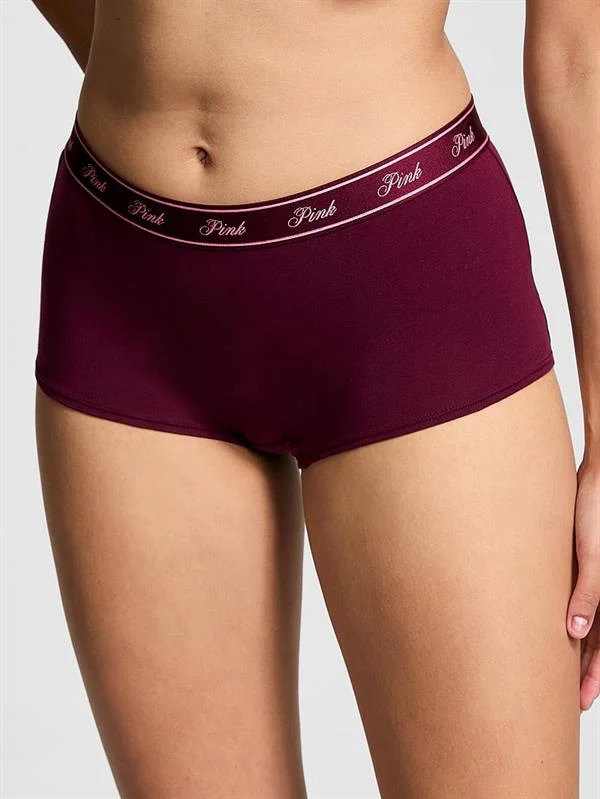 Pink Logolu Pamuklu Boyshort Kulot ön görünüm
