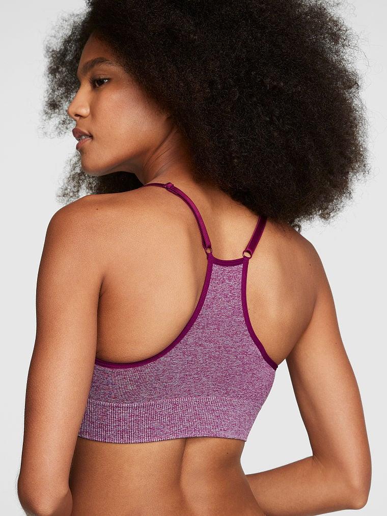 Pink Seamless Racerback Sporcu Sütyeni arka görünüm