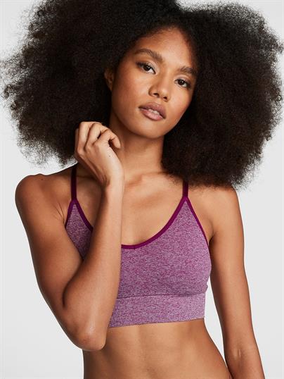 Pink Seamless Racerback Sporcu Sütyeni ön görünüm