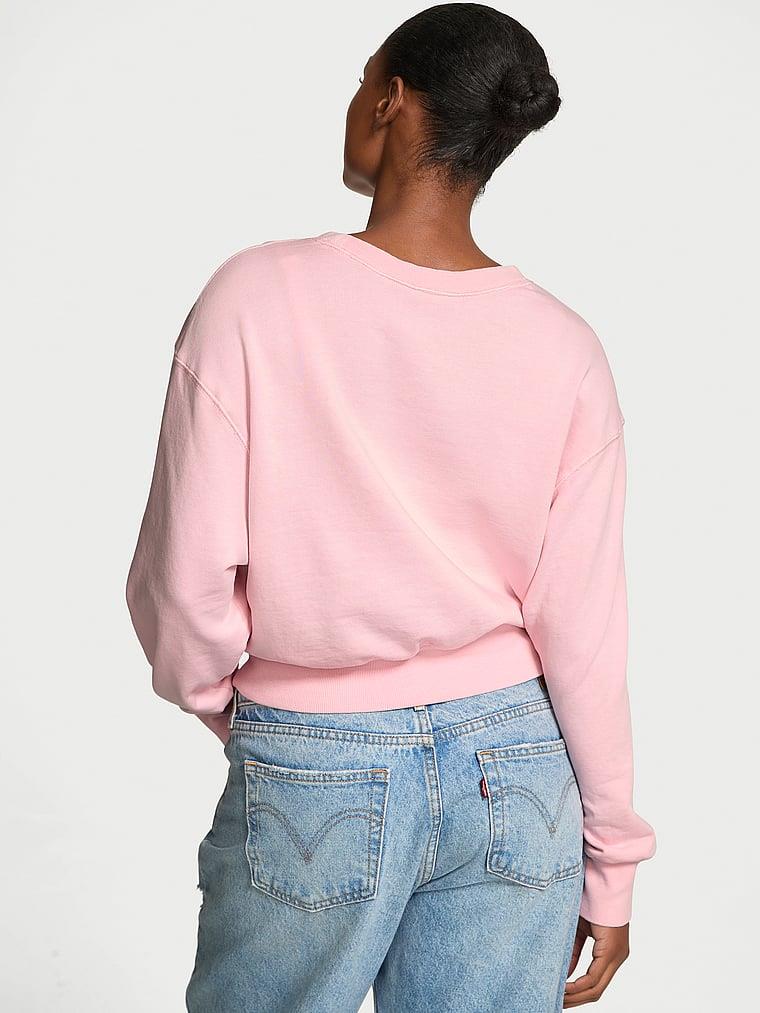 Obsessed Yuvarlak Yaka Crop Sweatshirt arka görünüm