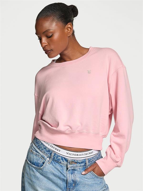 Obsessed Yuvarlak Yaka Crop Sweatshirt