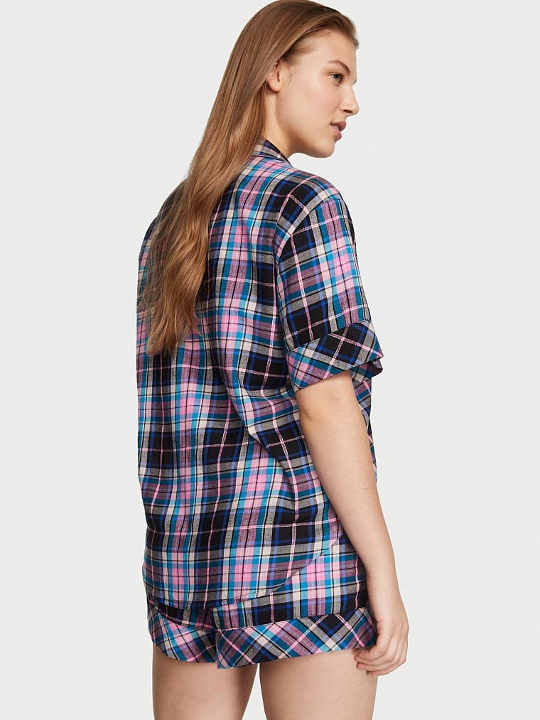 Flannel Sortlu Pijama Takimi arka görünümü
