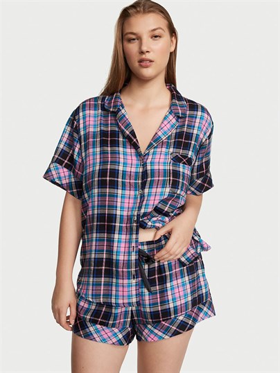 Flannel Sortlu Pijama Takimi