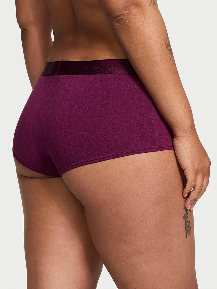 Logolu Pamuklu Boyshort Kulot arka görünümü