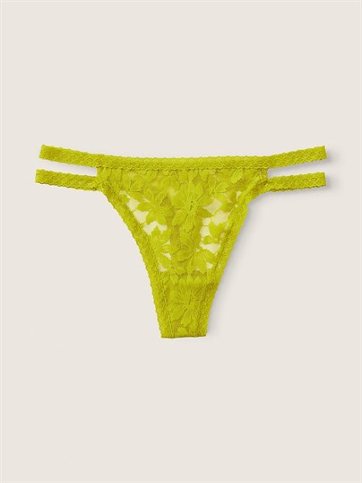 Pink Dantel Seritli Tanga Kulot