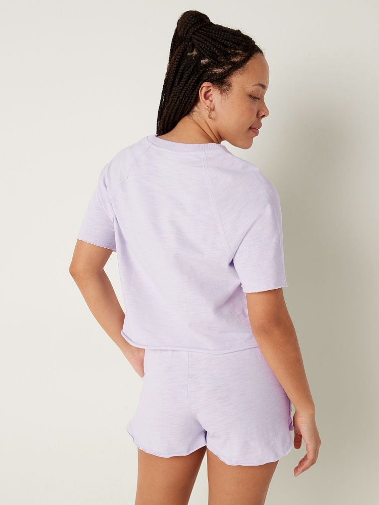 Pink Summer Lounge Cotton Short Sleeve T Shirt arka görünümü