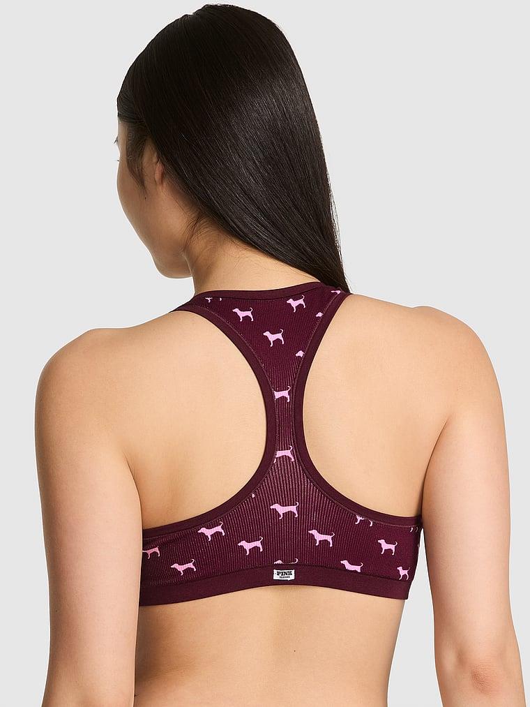 Pink Pamuklu Racerback Bralet arka görünüm
