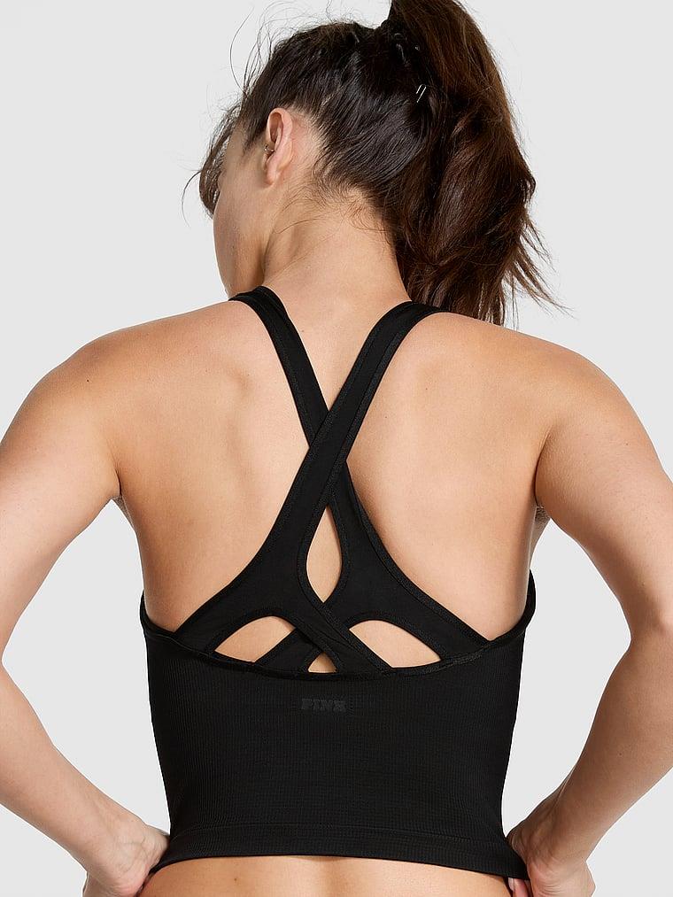 Pink Seamless Sutyenli Halter Tisort arka görünüm