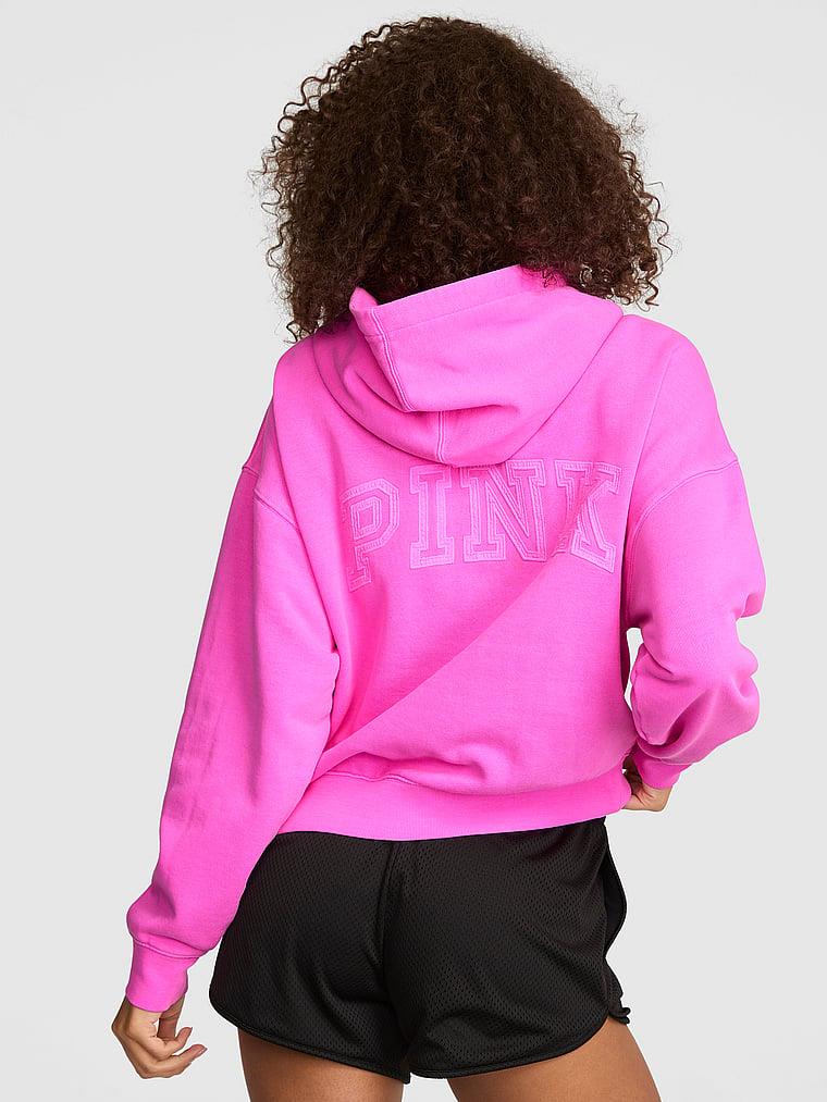Pink Ivy Yarim Fermuarli Kapusonlu Sweatshirt arka görünüm
