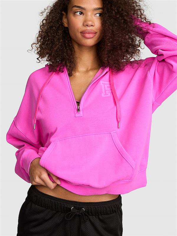 Pink Ivy Yarim Fermuarli Kapusonlu Sweatshirt