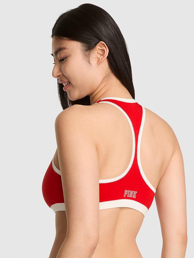 Pink Pamuklu Racerback Bralet arka görünümü