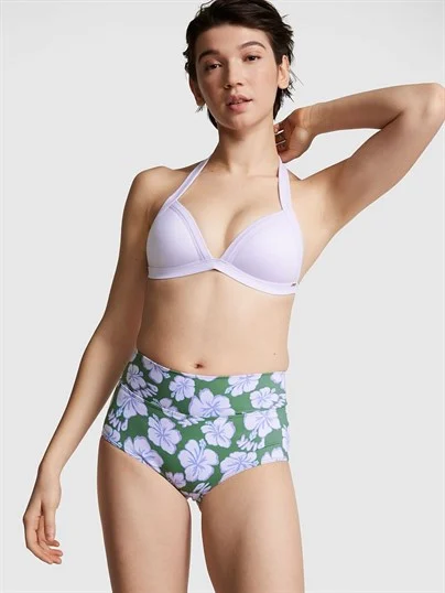 Pink High Waist Full Coverage Bikini Bottom