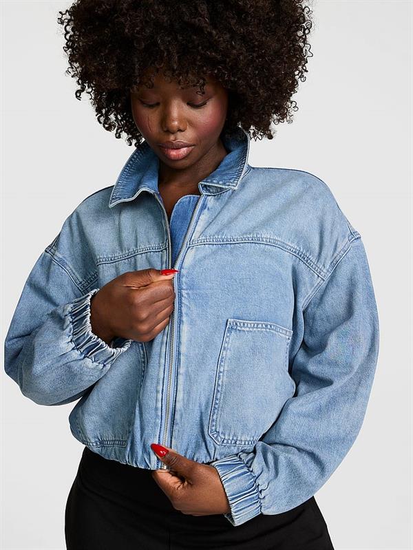Pink Buzgulu Utility Crop Ceket