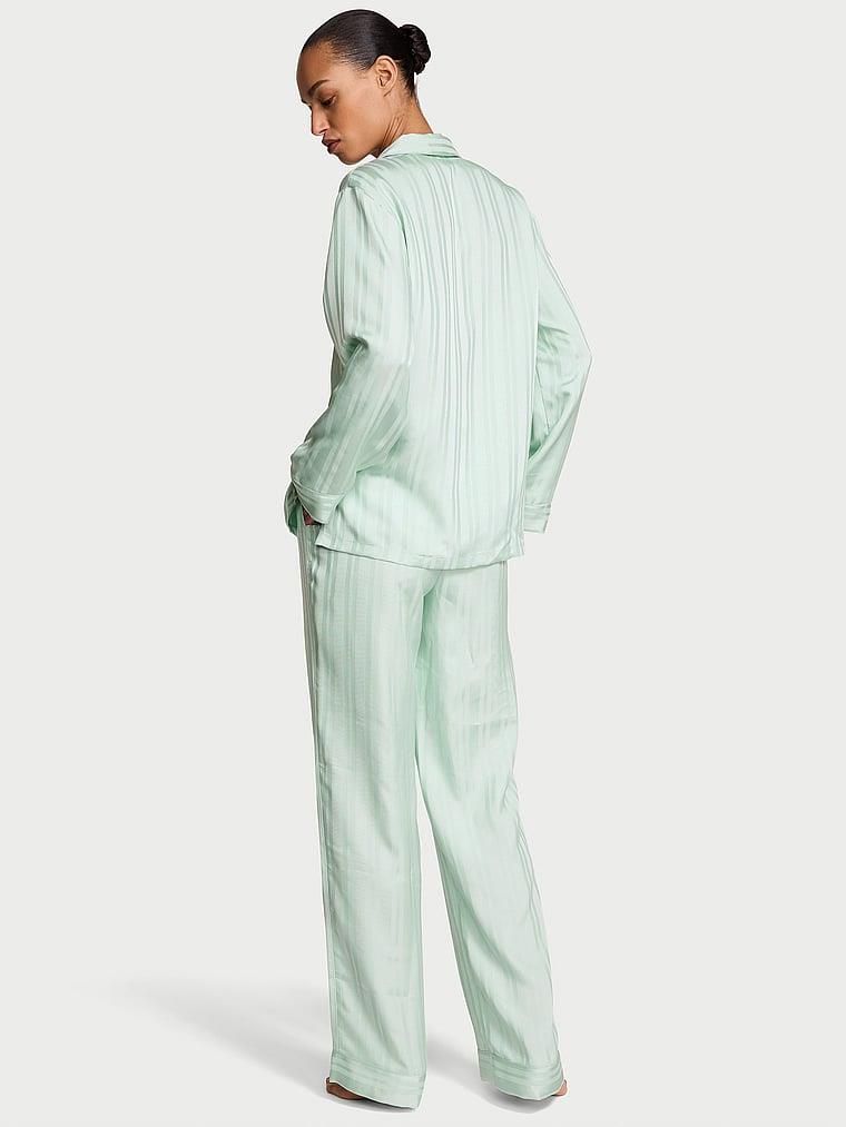 Glazed Saten Uzun Pijama Takimi arka görünüm
